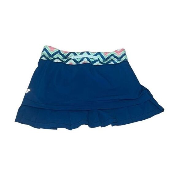 Ivivva by Lululemon Girls sz 10 Blue Pleated Skort Elastic Waist Pull-On - Picture 2 of 7
